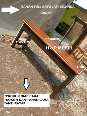 Kursi serbaguna kursi panjang kayu jati belanda panjang 100cm lebar 30 cm tinggi 45cm