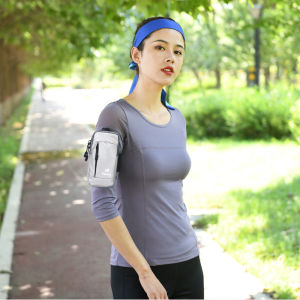 Outdoor Running Wrist Armband GYM Sports Arm Band Bag Mobile Phone Holder Pouch Waterproof PU Leather 2-Zipper 3 way Fitness Exercise Jogging Beg