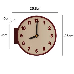 Sacesr Art Circular Corner Wall Clock Vintage Simple Wall Clock Minimalist Corner Double-sided Hanging Clock Creative Retro Home Decor Q9Z6P