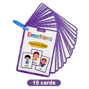 Montessori Emotions & Feelings Flashcards 28 Emotions Educational Learning Cards for Toddlers Preschool English Vocabulary Social Emotional Learning Ring Bound SEL Emotion Management Kad Imbas Emosi