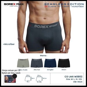 SOREX MAN CD 3802 SEAMLESS EDITION - CELANA DALAM BOXER PRIA