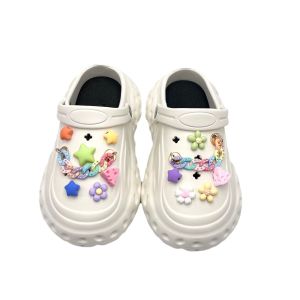 Multicolor Shiny Shoes Chain Crocs Charms Star Flower Shoe Accessories Creative Cheese Shoe Buckle for Crocs