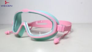 Children Wide View Swim Goggles Waterproof Anti-Fog HD Clear Large Frame Swimming Glasses for Kids Cermin Mata Renang