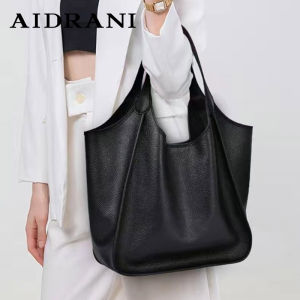 AIDRANI  Tote Bag Womens Large Capacity Korean Simple Shoulder Bag 2023 New Solid Light Soft Leather Mothers Large Bag Q1094