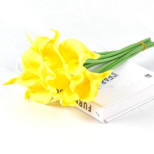 FOUNDTWO Restaurant Garden Wedding Bridal DIY Real Touch Bouquet Artificial Calla Lilies Fake Flowers Silk Plants