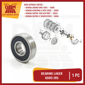 Bearing 6000 2RS (OTOBAI) Laher Laker Lahar Klaker Ball Ring Honda Yamaha DD 10mm DL 26mm Tebal 8mm