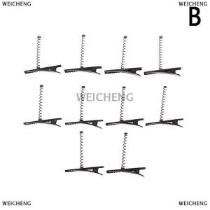 [COD] WEICHENG 10Pcs Black Metal Pinch Alligator Hair Clips 40mm With Wire Spring Craft Hairpin For Fashion Party Favor Children Toy