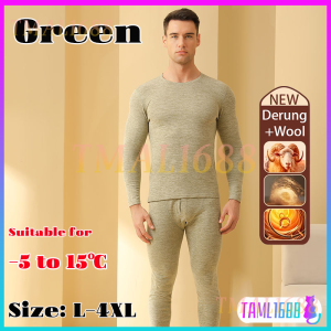 [✅Sg Ready Stock] Wool and Silk Warm Thermal Wear Set for Women Men Heat Tech Inner Wear Fleece Long John Autumn Winter