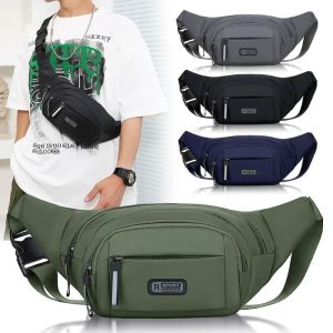 SOTOP Waterproof Men Multifunctional Waist Bags Nylon Large Capacity Crossbdoy Chest Bag Phone Pouch Lightweight Men Running Pouch Belt Cycling