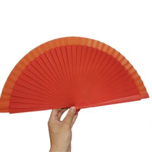 DUY26 Simple Spanish Plain Fan Handmade Art Craft Decorative Props Fan Multicolor Solid Color Pure Wood Folding Fan Props