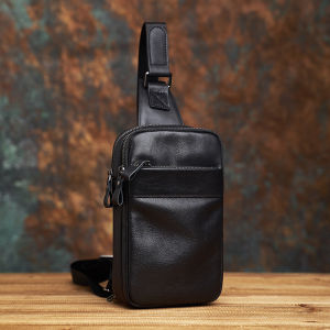Genuine Cow Leather Chest Bags for Men Genuine Cowhide  Shoulder Crossbody Bag Multifunction Casual Man Waist Bag Shoulder Bag NASVA