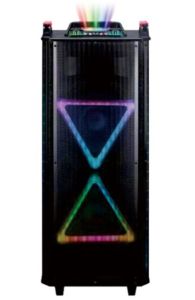 HANSUO Dual 12-Inch Party DJ Kalaoke Speaker with colorful flashing LED lights Outdoor Speakers HS-TD1222