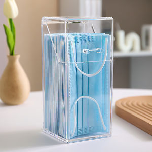 Hộp đựng mặt nạ acrylic trong suốt có nắp-ngăn di động chống bụi dùng cho gia đình văn phòng và du lịch