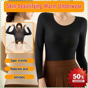 Warm Jacket Soft Womens Ultra-thin Thermal Underwear Emollient Skin Care High Resilience Fiber