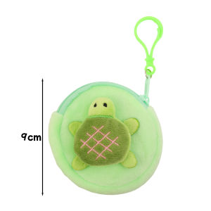 Creative Cute Plush Mini Round Bags Coin Purse Cartoon Turtle Bear Earphones Key Money Fashion Small Storage Bag Zipper Pouch Pendant