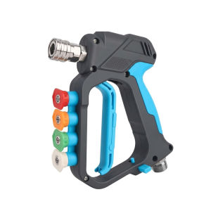 Short High‑Pressure Spray Gun 5000PSI M22‑ID14mm Inlet1/4 Quick Connect Outlet & Nozzle Holder
