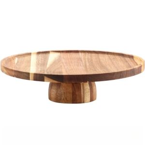 xpkQ Solid Wood Fruit Bowl Tall Footed Food Cup Cakes Snack Plates Candy Dessert Circular Dinner Plate Kitchen Tableware Decor Dish B8T9H