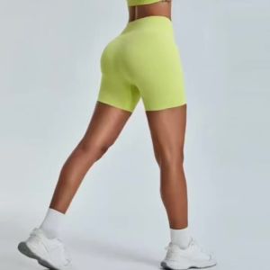 Womens High-Waisted Seamless Yoga Shorts - Peach Lifting Suitable for Fitness Outdoor Activities Quick-Drying MS1092-A