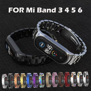 Metal Strap for Xiaomi Mi band 7 Strap Mi Band 6 / 5 / 4 / 3 NFC Wristband Cowhide Leather Fashion Replacement Wristband for Mi Band 8 New [Ready Stock]