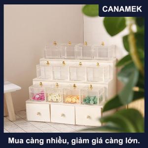 【CANAMEK】 1:12 Dollhouse thu nhỏ hiển thị giá hộp kẹo ngăn kéo tủ W rõ ràng hộp đồ nội thất mô hình trang trí nội thất đồ chơi nhà búp bê phụ kiện