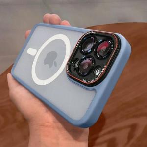 Luxury Matte Bumper Magnetic Clear Case For iPhone 15 14 13 12 Pro Max For Wireless Charge Full Lens Protection Cover h260630