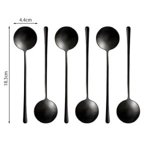 304 Stainless Steel Retro Spoon Set Old Style Dinner Spoon Main Spoon Soup Spoon For Meals 6 Pieces.