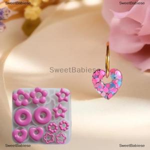 [COD] SweetBabiese Multifuntional đồ trang sức khuôn mẫu Trái Tim Sao Hoa Mặt dây chuyền Silicone khuôn mẫu cho nhựa Bông tai mặt dây chuyền sáng tạo Silicone đúc khuôn mẫu