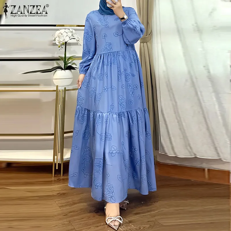 chinese dress ladies Daisy Dreams Maxi Dress | Chocolate | Xs - 60 | Vibrant Floral Pattern, Tie Neck Detail, Balloon Sleeves | Clothing main image 0