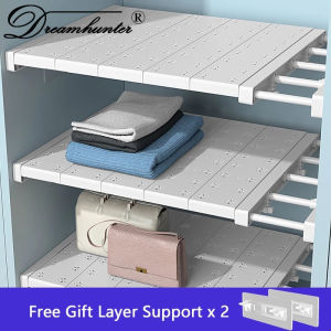 Dream Hunter Adjustable Wardrobe Shelves Folding Wall Mounted Partition Floor Rack Wardrobe Bathroom Wardrobe Retractable Organizer