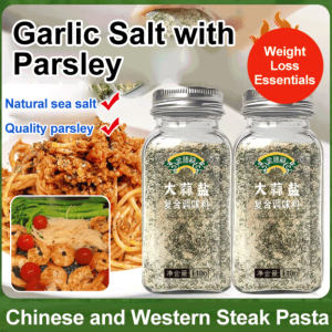 Garlic and Parsley Salt Seasoning / Natural Ingredients / Strong Garlic Flavor / No Preservatives / Suitable for Steak / Italian / Healthy and Low Calorie