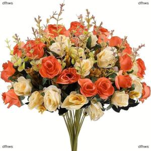 [COD] dfhws 1Pc Silk Rose Artificial Flowers Wedding Home Christmas Decoration Bride Bouquet Craft Scrapbooking Wreaths Photography Props