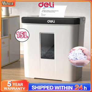 【Free Gift】Deli 15L Paper Shredder Machine Heavy Duty Shredder Machine Can Shred Staples A4 High Quality Automatic Shredder Electric Paper Shredder