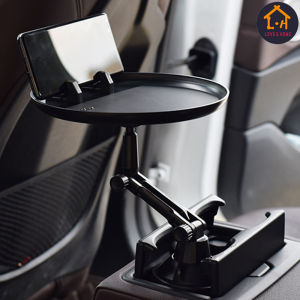 LOVE&HOME Car Tray For Eating Adjustable 360 Swivel Cup Holder Food With Phone Slot Fits