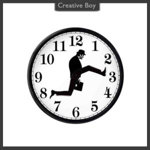 [Creative] Hài Hước đi Bộ đồng hồ treo tường cổ điển đồng hồ vui đi bộ im lặng câm Đồng hồ nhà dector