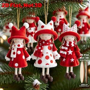 [COD] dgheg ตุ๊กตาสาวคริสมาสต์ของตกแต่งสำหรับคริสต์มาส16ชิ้นดีไซน์คลาสสิกสีแดงและขาว