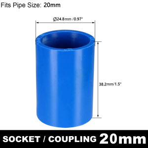 Pvc Blue Coupling Water Pipeline Fittings Straight Equal Connector 1/2" 3/4 1