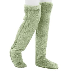 Womens Over Knee Highs Fuzzy Socks Soft Thigh High Stockings Cosy Slipper Fleece Winter Long Socks Warm Leg Warmers