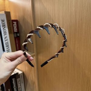 Hair Band Womens high skull headdress wavy hair diamonds headband