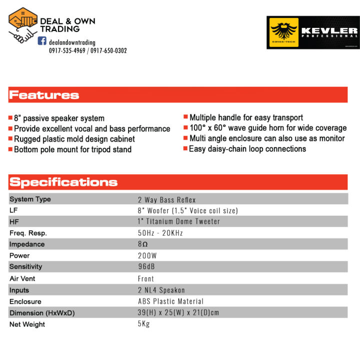 Kevler%20EON-8%208inch%202%20Way%20Full%20Range%20200W%20Plastic%20Molded%20(1%20PC)%20-%20Image%203