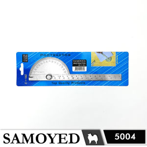 SAMOYED PRT-S Penggaris Busur Derajat / Sudut Besi / Stainless Steel Protractor / Angle Ruler / Finder 180 / Half Circle