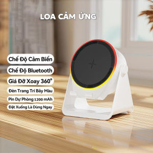 Loa Cảm Ứng Không Dây 3 trong 1 Kiêm Giá Đỡ Điện Thoại Và Sạc Dự Phòng Pin Trâu Âm Thanh Cực Hay