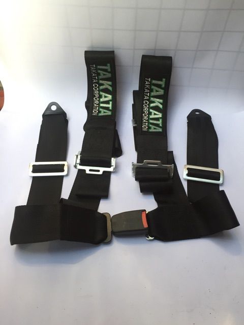 Takata Universal Racing Seatbelt 4point Clip On Type Black and Green High  Quality Lazada PH
