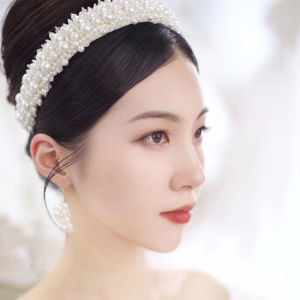 GUERBEIS Ngọc trai thanh lịch Headband phụ kiện tóc cô dâu phong cách Baroque Vương Miện Công Chúa cho phụ nữ
