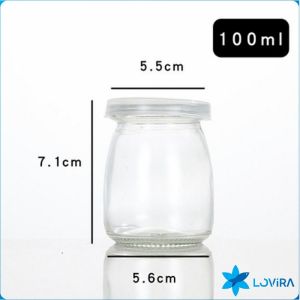 LoviRa Pudding Bottle 100ml 150ml 200ml Glass Yogurt Cup Baking Mold With Lid