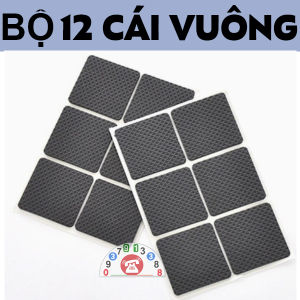 Combo 12 Miếng Cao Su Dán 15x10 Cm Miếng Lót Đệm Chân Bàn Ghế Bọc Chân Ghế