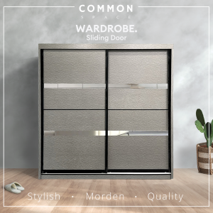 🔥 Free Install 🔥 Common Space - Laun 6 x 8ft & 8 x 8ft Sliding Wardrobe | Almari | Anti-Jump Melamine Board 衣橱 140-04