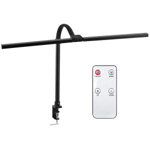 ไฟตั้งโต๊ะ24WไฟLEDหัวคู่โคมไฟหนีบโต๊ะ แสงไฟปรับได้ สวิงอาร์มหรี่แสงได้ ช่วงแสงขนาดใหญ่ โคมไฟตั้งโต๊ะ โคมไฟอ่านหนังสือ