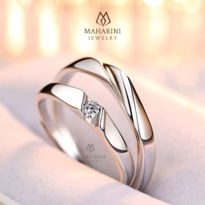 Cincin Kawin Nikah Pasangan Tunangan Lamaran Perak Palladium Platinum Emas No.113