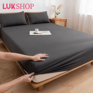LUK NO LUKOT NO GUSOT Bedsheet 3in1 Korean Plain Bed Sheet Super Stretchable Bedsheet Set