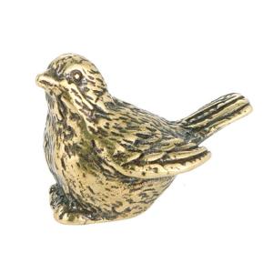Classical Brass Sparrow Statue With Antique Finish Artistic Ornament Bookshelves Display Vintage Bird Figurine Decors